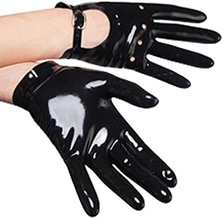 Sexy Black Latex Rubber Gloves Club Wear for Catsuits Dress