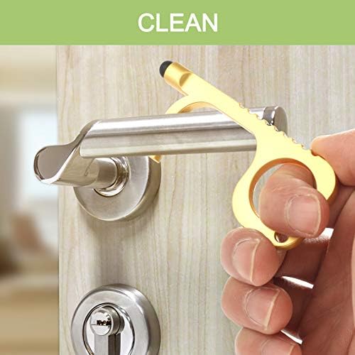 Handy Non-Touch Door Opener - Heavy-Duty Reusable Stylus Keychain - Germ Key Tool (4 Pack)