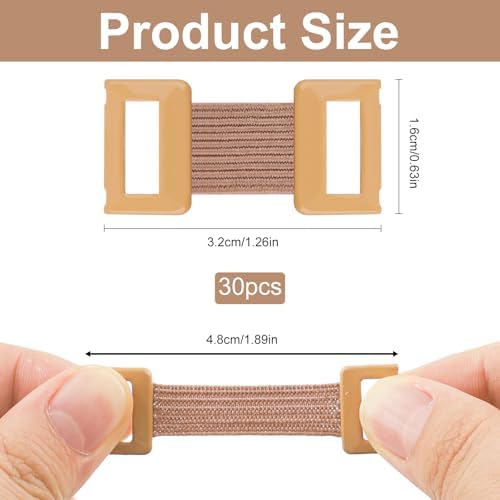 30 Pcs Brown Elastic Bandage Clips, Reusable Bandage Clips with Stretch Metal Clasps, Secure Fastening Clips for Fixing Various Bandages and Gauze, Bandaging Supplies