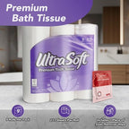 Bathroom Tissue Toilet Paper 2 Ply Ultra Soft Bath Tissue 9 Rolls 231 Sheets Per Roll with a Braidz Stain Remover Wet Wipe