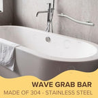 Decorative Grab Bar for Shower Bathtub - Stair Bed Toilet Home / Stand Assist & Safety Handrail / 304 Stainless Steel / Right / Polished Chrome / 36"