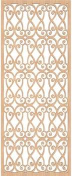 9 3/8"W x 24 3/8"H x 1/4"T Lakefield Decorative Fretwork Wood Wall Panels, Hickory