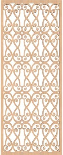 9 3/8"W x 24 3/8"H x 1/4"T Lakefield Decorative Fretwork Wood Wall Panels, Hickory