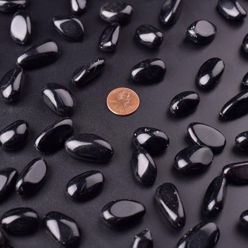 Obsidian Healing Crystal Stone Set - 24 Pieces, 0.6" Natural & Polished Stones for Healing, Meditation, Reiki, Chakra, Crafting & Decoration