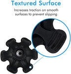XSL Cane Tips - 3/4 Inch Replacement - Heavy Duty Rubbers Self Standing 6 Support Feets Base Replacement Walking Canes, Walking Sticks, Folding Canes - 6 Prong Rubber Cane Foot Pad (Black)