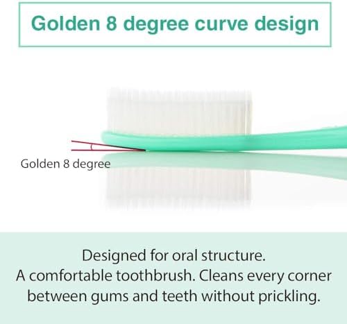 WANGTA Toothbrush 4pcs, Twice as Wide as Regular Brush Head, Wide Toothbrush, Long Brush Head, More Comfortable and Easier Brushing (White Brush)
