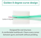WANGTA Toothbrush 4pcs, Twice as Wide as Regular Brush Head, Wide Toothbrush, Long Brush Head, More Comfortable and Easier Brushing (White Brush)