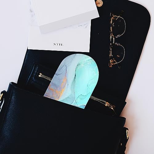 MUDOR 2 in 1 Contact Lens Case, Double Sided Contact Lens Travel Kit Includes Remover Tool with Tweezers,Dual Use Design for Contact Lens case and Glasses case (Marble Green)
