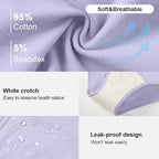 BATTEWA Mid-Waist Incontinence Underwear for Women Leak Proof Panties Protective Briefs for Bladder Control Washable Absorbency 40ML,3Pack (Large,3 Color)