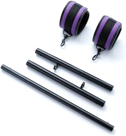 Heavy Duty Stainless Steel Expandable Spreader Bar with 2pcs Adjustable Straps, Yoga Pilate Bar for Bedroom, Home Exercise Sports Training Fitness Gear