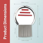 2 Pack Professional Stainless Steel Lice Comb, Reusable Lice and Nit Remover with Improved Precision Teeth, Red and Blue Set, Premium Quality for Effective Lice Removal