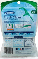 DenTek Fresh Clean Floss Picks,for Extra Tight Teeth,75 Count (Pack of 5)