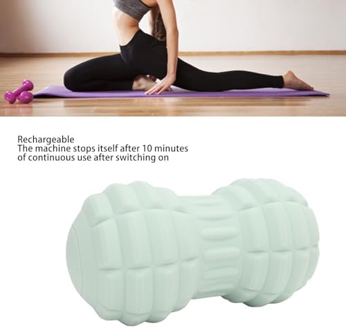 Electric Massage Roller, Ergonomic 4 Vibrating Speeds Peanut Massage Ball for Myofascial Release (Green)