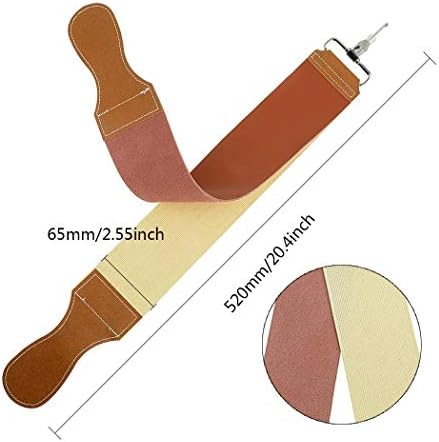 Grandslam Pro Natural Wooden Handle 420 Stainless Steel Straight Razor with Premium Leather Strop,Straight Razor Shaving Kit for Men,2 Layers Leather Canvas Strop Sharpening Strop Brown