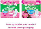 Whisper Ultra Soft Sanitary Pads for Women, XL+ 15 Napkins