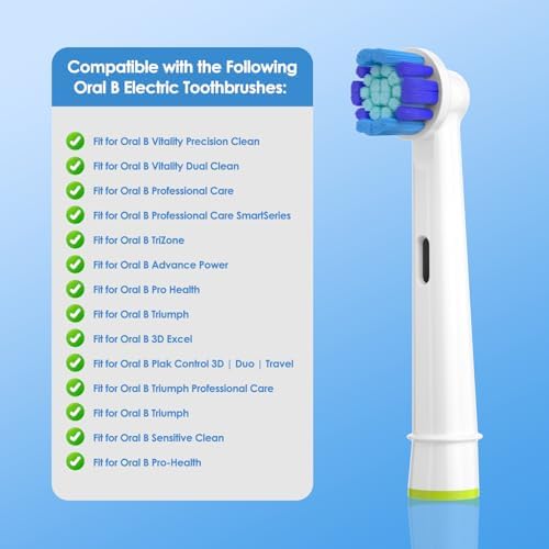 Replacement Toothbrush Heads Compatible with Oral B Braun Electric Toothbrush, 8 Pack Precision Clean Brush Heads for Oral B 7000/Pro 1000//3000/5000/8000/9600