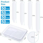 120PCS Plastic Collar Stays for Men's Dress Shirts Thicker and More Bend-Resistant Invisible Collar Inserts, Sizes 2, 2.2, 2.55, 2.75 Inches with Storage Case