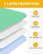 Washable Underpads Waterproof, 4 Pack 36" x36'' Heavy Absorbency Incontinence Bed Pads, Bed Wetting Pads for Adults, Elderly, Kids and Pets, Soft Reusable Changing Pads for Bed