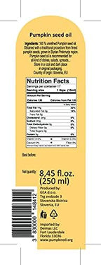 Original Styrian Pumpkin Seed Oil GEA 8.4oz (250ml) 100% Natural, Unrefined, Vegan, Gluten-Free, Kosher, Non-GMO in Glass Bottle