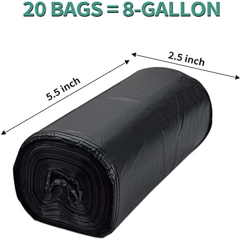 80/60/20 Portable Camping Toilet Bags 100% Compostable 8 Gallon Use with 5 Gallon Bucket Toilet, Camp Toilet Waste Bags, Disposable Biodegradable Poop Bags for Outdoor Camping