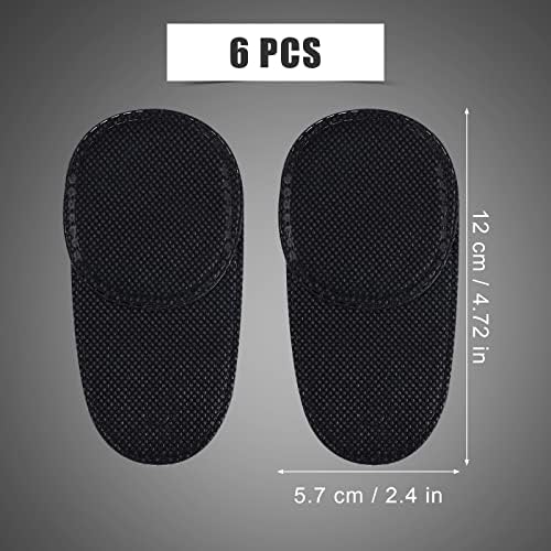 6pcs Eye Patches for Glasses, Reusable Non-Woven Fabric Eye Patch to Cover Left Right Eye Improve Vision for Kids' & Adults' Lazy Eye Amblyopia Strabismus (Black, Large Size)