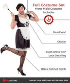 Fun Shack Maid Outfit for Men, Male Uniform, French Maid Costume, Party Dress Up