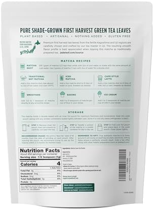 Jade Leaf Matcha Ceremonial Grade Matcha Green Tea Powder - Authentic Japanese Origin - Artisanal Teahouse Edition Premium First Harvest (1 Pound Bulk Pouch)