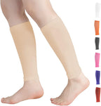 Calf Compression Sleeves for Men & Women (20-30mmhg) - Leg Compression Sleeve for Running, Cycling, Shin Splints Support, Relieve Legs Pain, Travel (One Pair)(Beige,Medium)