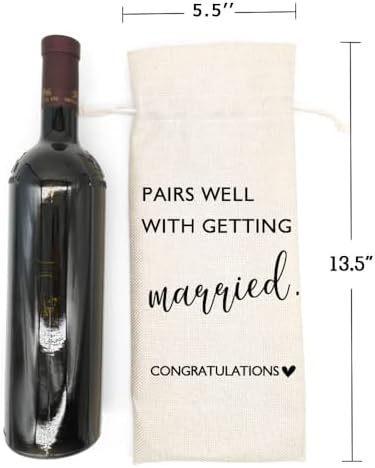 Socive Wedding Wine Bag, Engagement Gift, Pairs well with getting married, Engagement Gift for Couples, Gift for her