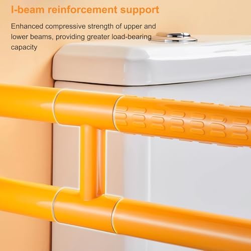 Foldable Toilet Safety Grab Bars - 75cm Flip-Up Bathroom ils for Elderly, Shower Assist Aid, Secure Toilet Hand Grips, Non-Slip Safety Rails