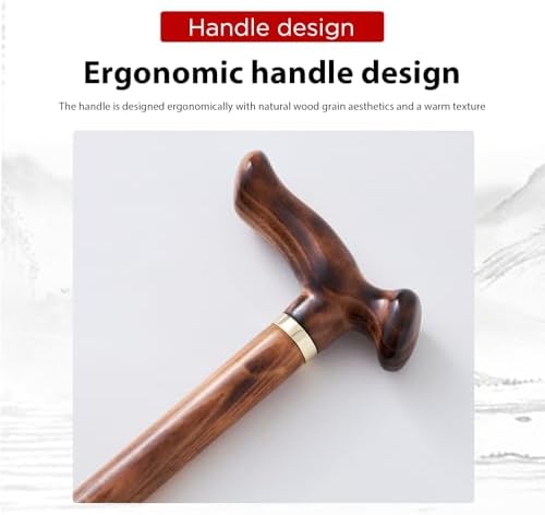 GUYUE Men's and Women's Handcrafted Wooden Canes, Ergonomic Design, Natural Solid Wood Luxury Walking Sticks, Gentleman Canes, Ideal Gift