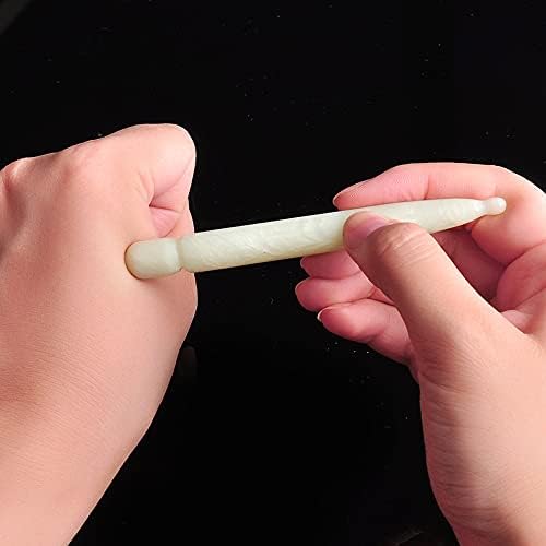 Jade Acupressure Pen - Deep Tissue Trigger Point Massage Therapy Tool - Reflexology Pressure Point Meridian Massager for Full Body Relax, Natural Jade Stone Facial Massage Beauty Pen