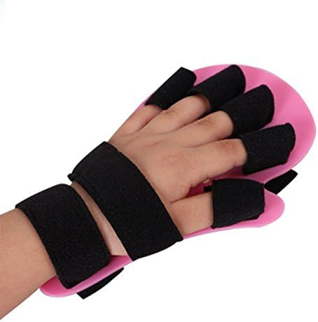 Child Finger Separator Kids Hand Wrist Orthosis Splint Separate Children Finger Flex Spasm Extension Board for Boy or Girl Polio Rehabilitation Exercise (Pink: 1-4 Years Old)