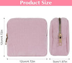 Corduroy Period Bags for Girls, Period Pouch Sanitary Napkin Storage Bag for Pads Small Tampons, Sanitary First Gifts for Girls (Pink)