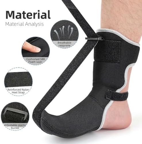 Plantar Fasciitis Night Splint for Women Men, Adjustable Day Night Foot Brace Sock for Sleeping, Achilles Tendonitis & Foot Drop Support, Soft Stretch for Plantar Fascia Heel Pain Relief