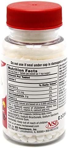 Necta Sweet Saccharin Sugar Substitute 1/4 Grain 1000 Tablets