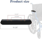 Universal Wheelchair Armrest (9-1/8 ") Black, with Hardware, Replacement Vinyl Arm Pad Parts, Suitable for Most Wheelchairs (1 Pair)