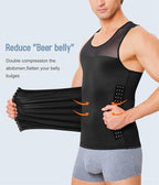 Men Body Shaper Slimming Vest Tight Tank Top Compression Shirt Tummy Control Underwear Moobs Binder