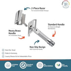 MERKUR 37C Double Edge Safety Razor | Slant Bar Design - Standard Handle | Made in Germany | Plastic-Free | Two Piece Design