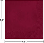 Creative Converting Touch of Color 2-Ply 50 Count Paper Lunch Napkins, Burgundy, 6.5 x 6.5-Inch