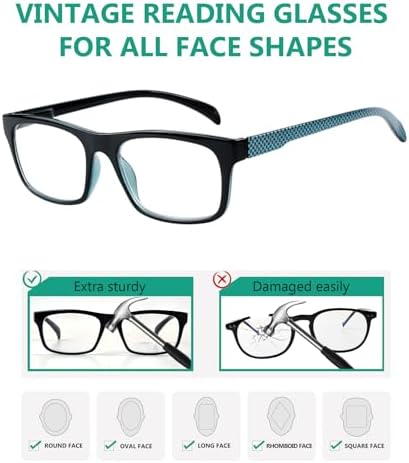 Eyekepper 4 Pack Reading Glasses - Pattern Design Readers for Women Men Reading +0.50