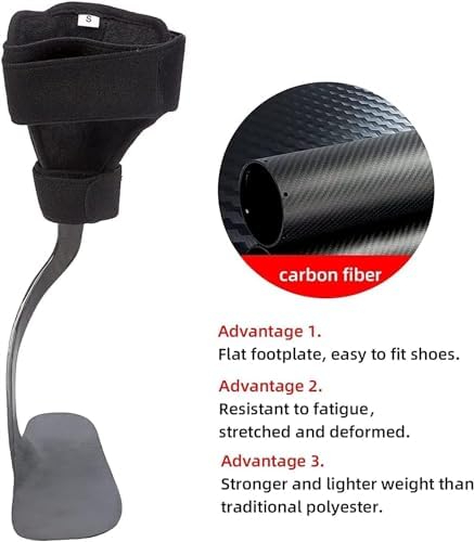 KEULEN Foot Drop Orthosis, Carbon Fiber Foot Inversion Orthosis Splint Support, Light Ankle Brace, for Foot Drop, Plantar Fasciitis, Achilles Tendonitisinjury Recover Hemipleia Stroke