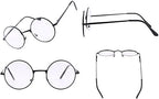 Agstum Round Vintage Reading Glasses Metal Frame Spring Hinge Readers (Strength +1.5, Black)