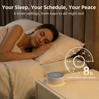 Kipcush White Noise Machine with Night Light – Nursery Sound Machine with Soft Non-Glare Lamp, 30 Soothing Sounds, 8 Color Lights, Up to 8-Hour Timer for Baby & Adults