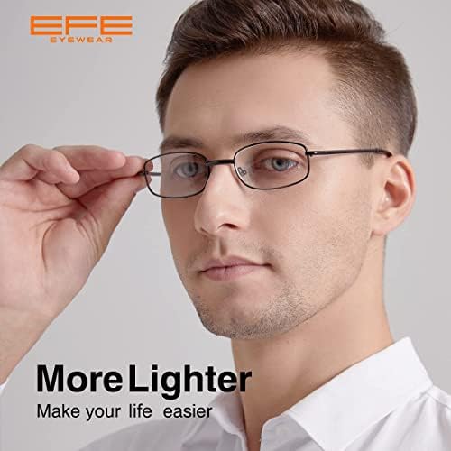 EFE Lightweight Reading Glasses Readers for Men Women 2.0 Thin Wire Metal Frame Spring Hinge Eyeglasses 4 Pack (Mixcolor, 2.0)