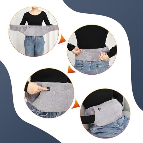 Heating Waist Belt, Electric Heated Waist Belt, Portable Heating Pad with Hand Pockets, Three Temperature Control,