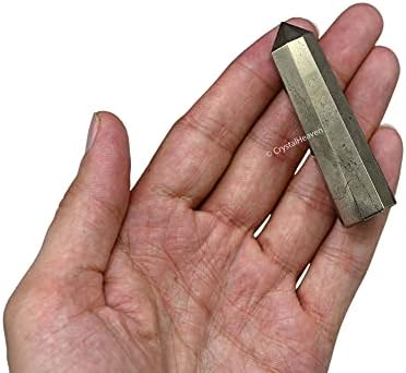 Aashita Creations Pyrite Crystal Tower Obelisk Point for Chakra, Healing and Balancing - AAA Grade Original Certified (2-3 Inches)