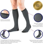 Neo G Men's Compression Socks - True Graduated Compression - Class 1 Medical Device – Grey
