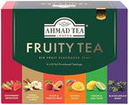 Ahmad Tea Black & Green Tea, Fruitytea Assorted Sampler Variety Gift Box, 60 Foil Teabags - Caffeinated & Sugar-Free