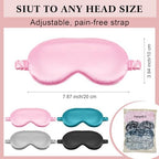 12 Pcs Silk Eye Masks for Sleep Bulk, Soft Satin Eye Covers for Sleeping Women Men Night Mask with Adjustable Elastic Strap Sleep Cover Blindfold Eyeshade for Travel Nap, 4 Colors